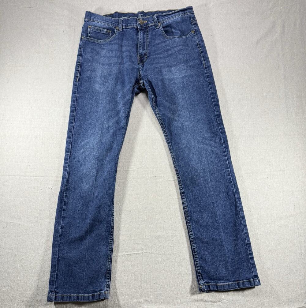 Beverly Hills Polo Club Womens Blue Straight Leg Jeans Medium Wash 30x28 Measure